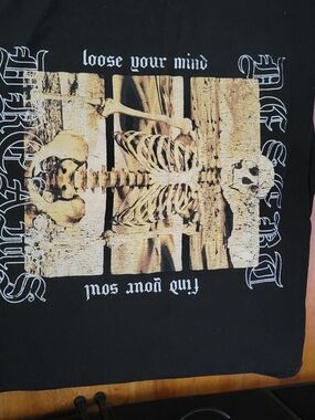 Skeleton Graphic Tee in Black and Cream